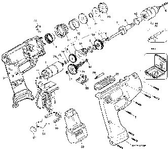 Exploded Diagram A Diagram and Parts List for 1965K-50 Type 2 Black and Decker Cordless Drill
